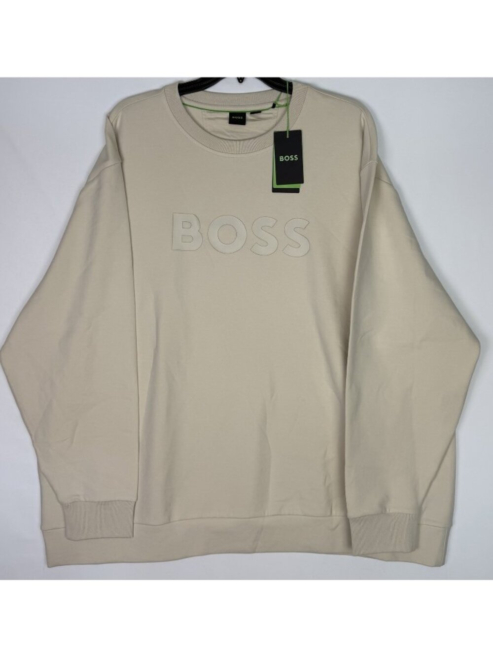 BOSS Hugo Boss Sweatshirt Salbo Crewneck Open White Mens Size 4XL Big & Tall NEW